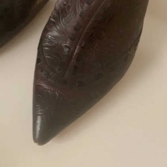 SANTONI Tooled Embossed Leather BOOTS