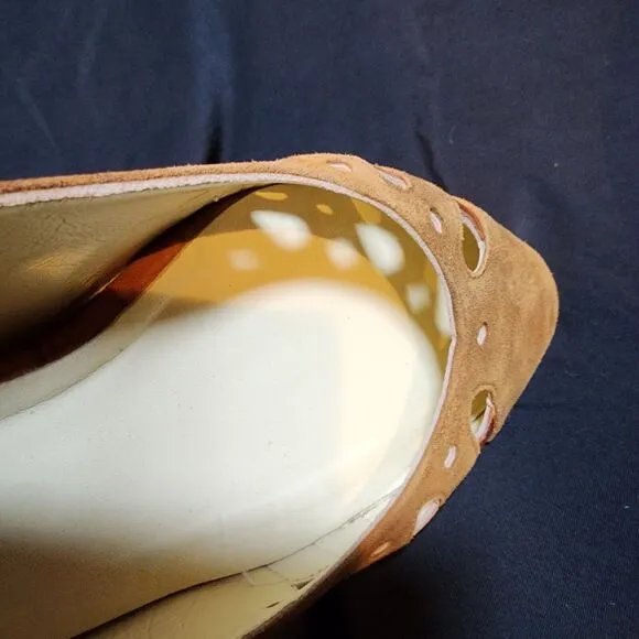 Sarah Flint COGNAC Shellie 30 Suede/Croc low heel size 38