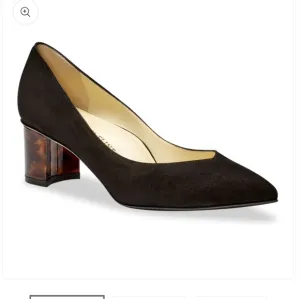 Sarah Flint Italian Suede Elegant Black Pumps with Tortoise Heel Size 40