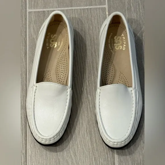SAS Women's White Loafers