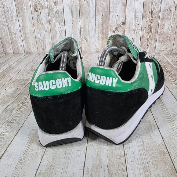 Saucony Jazz Low Pro Sneakers Retro Running Shoes Green Black White Size 10