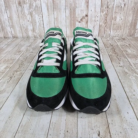 Saucony Jazz Low Pro Sneakers Retro Running Shoes Green Black White Size 10