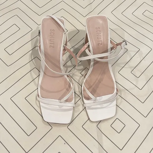 Schutz Amaia Block-Heel Strappy Slingback Sandals
