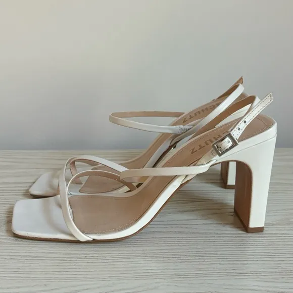 SCHUTZ Amaia Slingback Leather Block Heel Square Toe Sandals • size 6.5