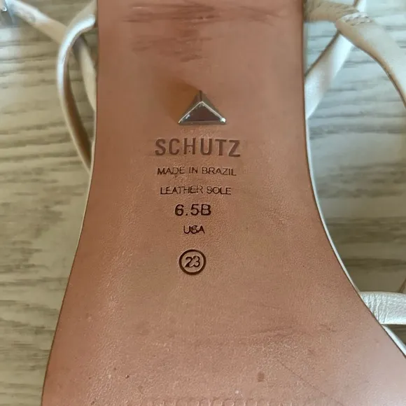 SCHUTZ Amaia Slingback Leather Block Heel Square Toe Sandals • size 6.5