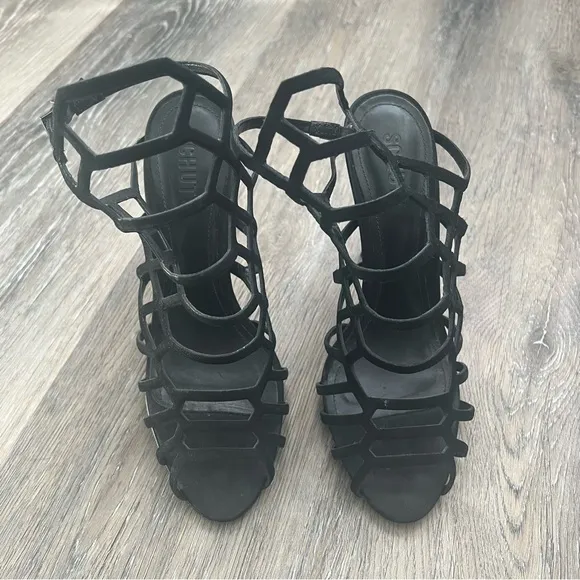 Schutz cage high heel sandals