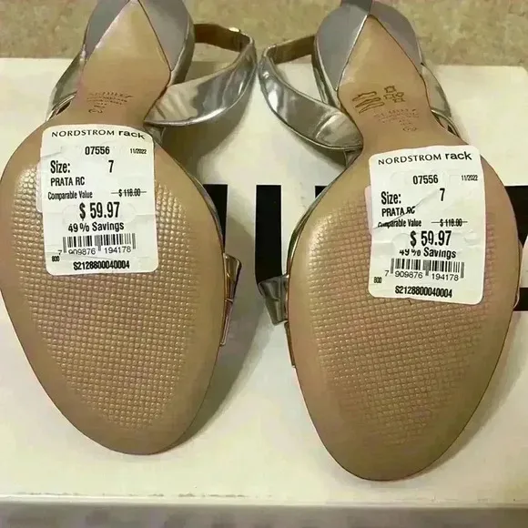 Schutz Dannie Slingback NWT High Heel Sandals Prata Silver