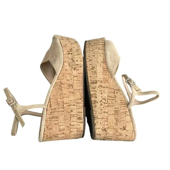 SCHUTZ Heloise Suede Platform Wedge Sandals Size 8