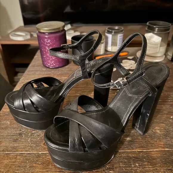 SCHUTZ Keefa High Black Leather Platform