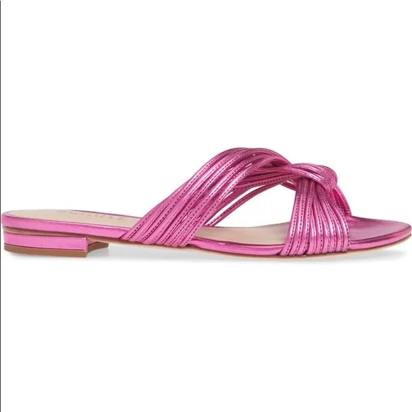 Schutz Khayla Metallic Pink Sandals