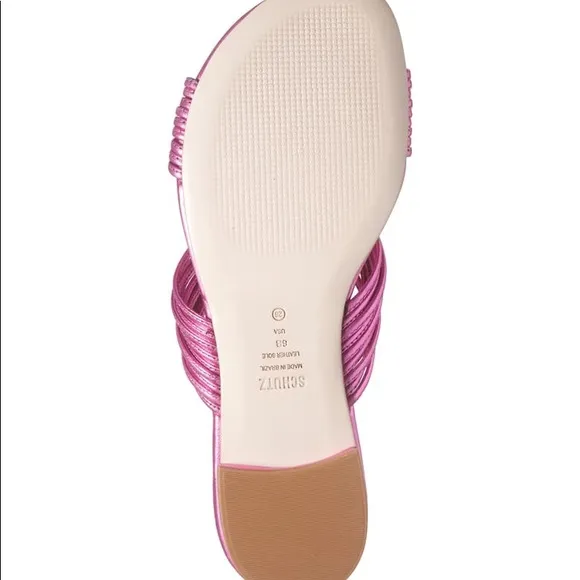 Schutz Khayla Metallic Pink Sandals