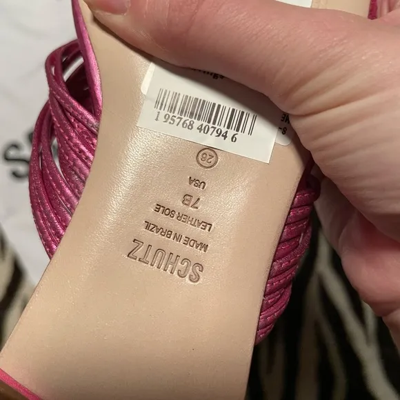 Schutz Khayla Metallic Pink Sandals
