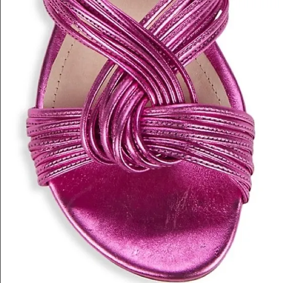 Schutz Khayla Metallic Pink Sandals