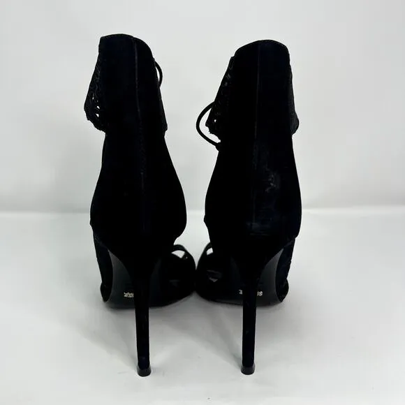 Schutz Laser Cut High Heel Sandals Black