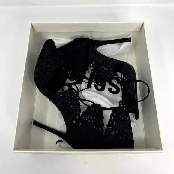 Schutz Laser Cut High Heel Sandals Black