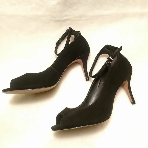 Schutz Liffa Open Toe Suede Pump