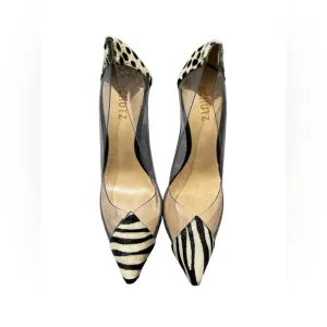 Schutz Multi Material shoes with Animal Print Accent (9B)