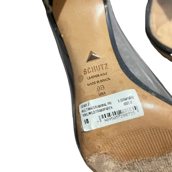 Schutz Multi Material shoes with Animal Print Accent (9B)