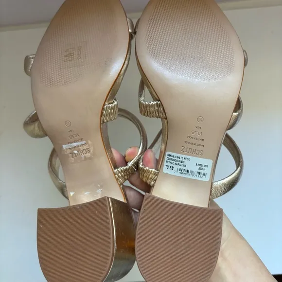 Schutz Olly Block Heel Sandal  Sz 10.5B