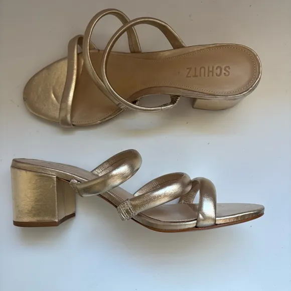 Schutz Olly Block Heel Sandal  Sz 10.5B