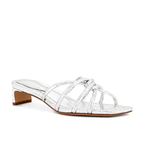 Schutz Rachel Mules shoes sandals silver strappy low heels party Revolve 10