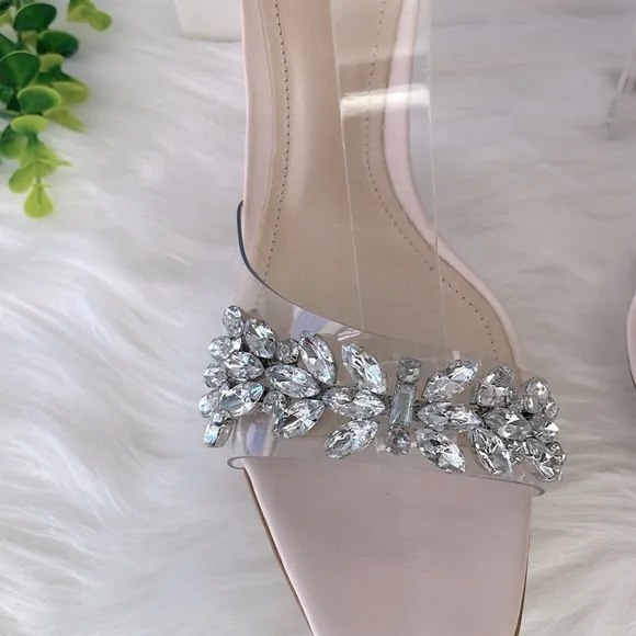 SCHUTZ “Shary” Vinyl Crystal-Embellished High-Heel Sandals