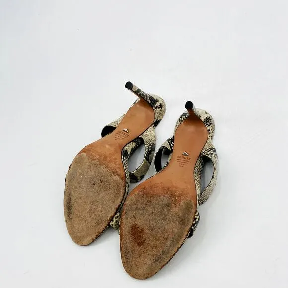 Schutz snakeskin heel sandals
