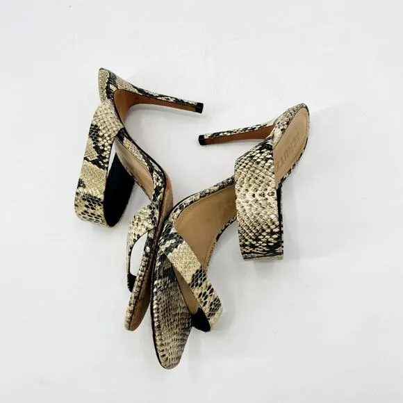 Schutz snakeskin heel sandals