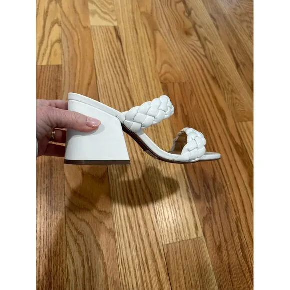 Schutz Summer Braided Block Heel Leather Sandals Size 7.5