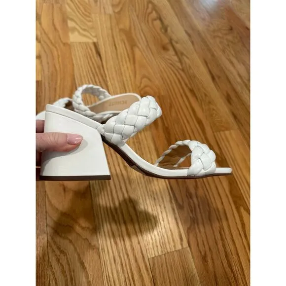 Schutz Summer Braided Block Heel Leather Sandals Size 7.5