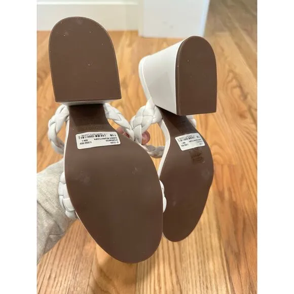 Schutz Summer Braided Block Heel Leather Sandals Size 7.5