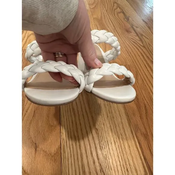 Schutz Summer Braided Block Heel Leather Sandals Size 7.5