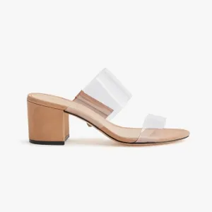 SCHUTZ Transparent Block Heel Sandals