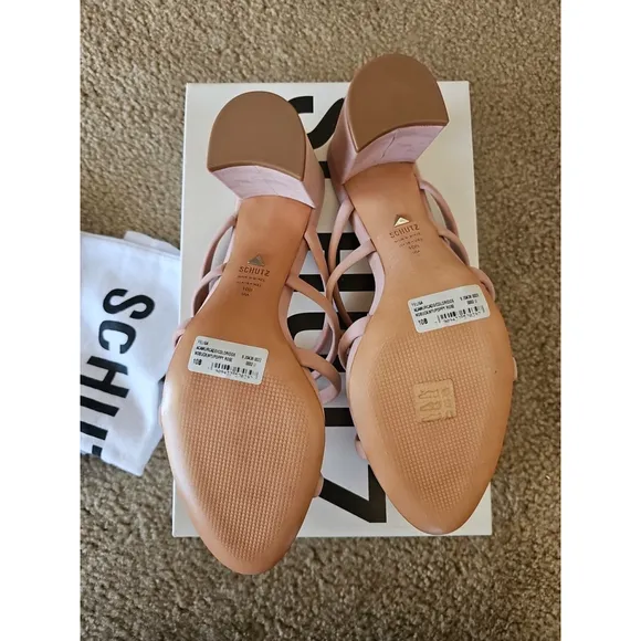 SchutzFelisa Suede Block-Heel Sandals Pink (Poppy Rose) Size 10B NEW $170