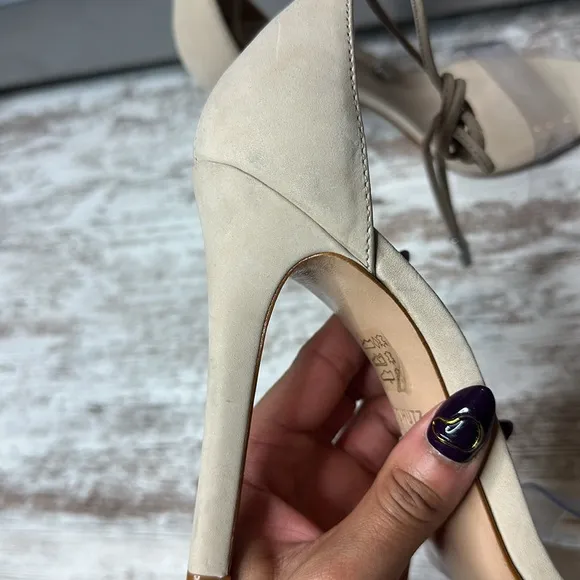 SCHUTZJosseana Nubuck &amp; Vinyl High-Heel Sandals Size 8.5