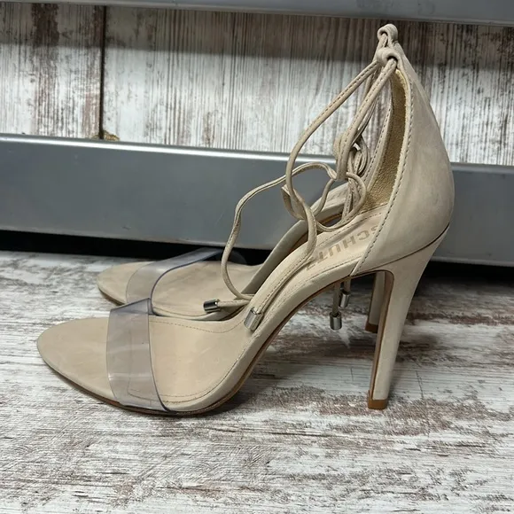SCHUTZJosseana Nubuck &amp; Vinyl High-Heel Sandals Size 8.5