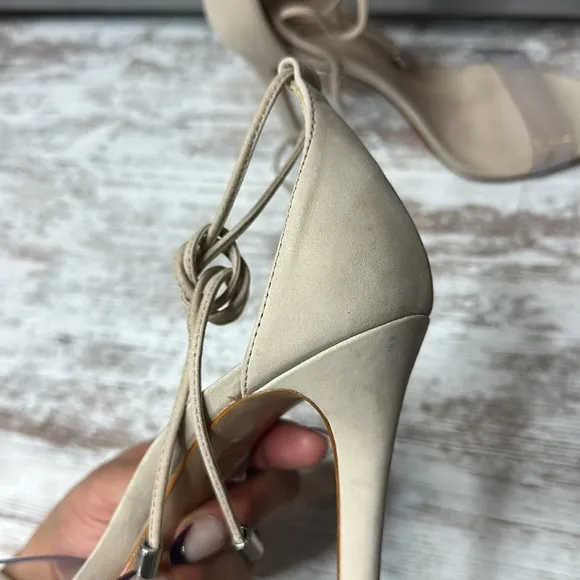 SCHUTZJosseana Nubuck &amp; Vinyl High-Heel Sandals Size 8.5