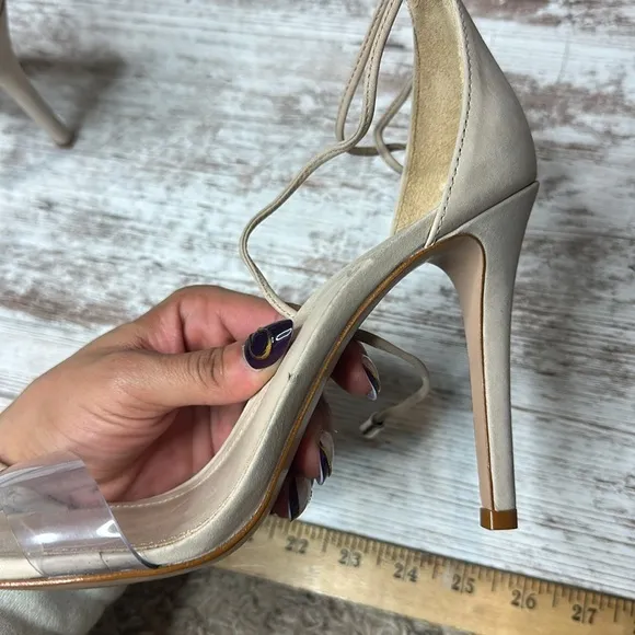 SCHUTZJosseana Nubuck &amp; Vinyl High-Heel Sandals Size 8.5