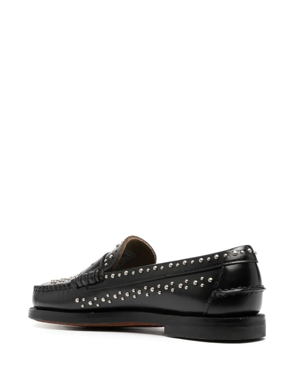 Sebago Dan Studs Black Leather Loafers