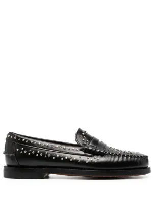 Sebago Dan Studs Black Leather Loafers