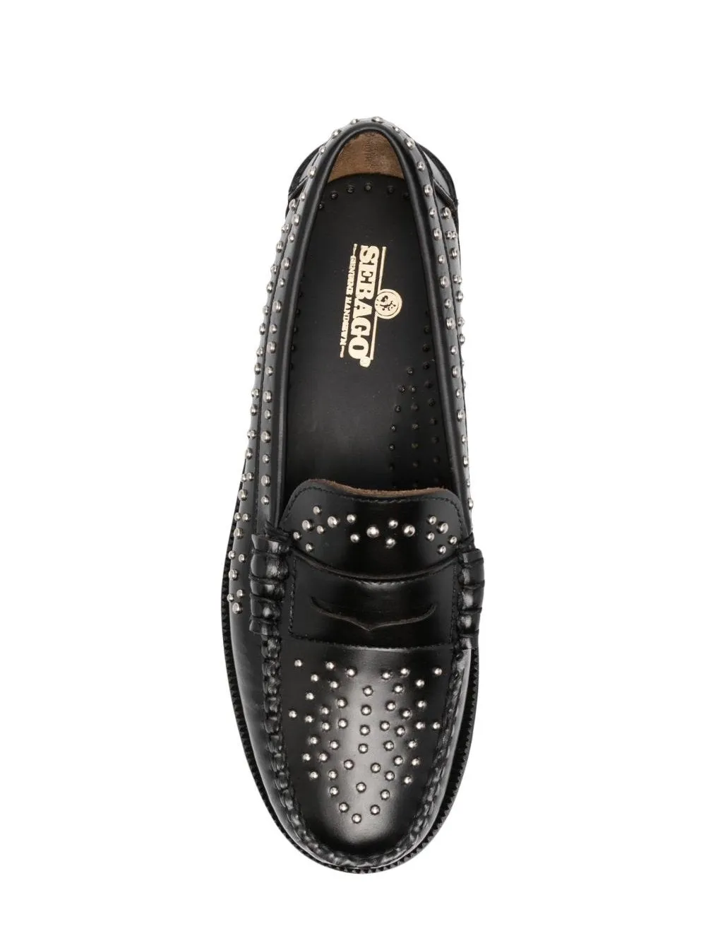 Sebago Dan Studs Black Leather Loafers