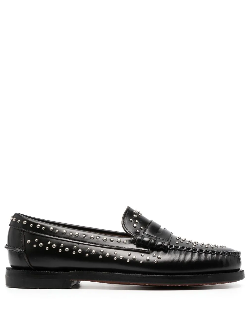 Sebago Dan Studs Black Leather Loafers