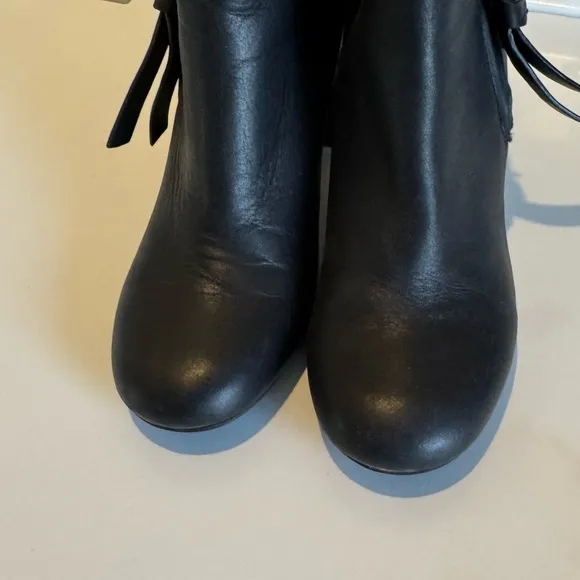 See by Chloé Louise Block-Heel Leather Ankle Boots Black