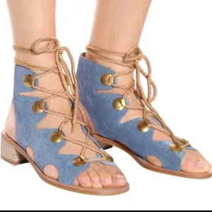 SEE BY CHLOE Gladiator Denim Sandals