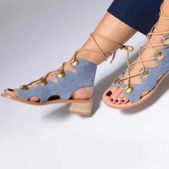 SEE BY CHLOE Gladiator Denim Sandals