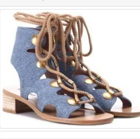 SEE BY CHLOE Gladiator Denim Sandals