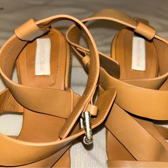 SEE BY CHLOE Leather Wedge Sandals