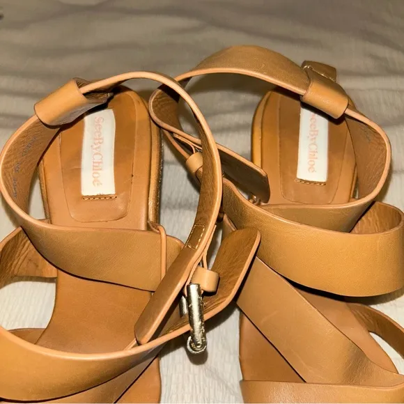 SEE BY CHLOE Leather Wedge Sandals