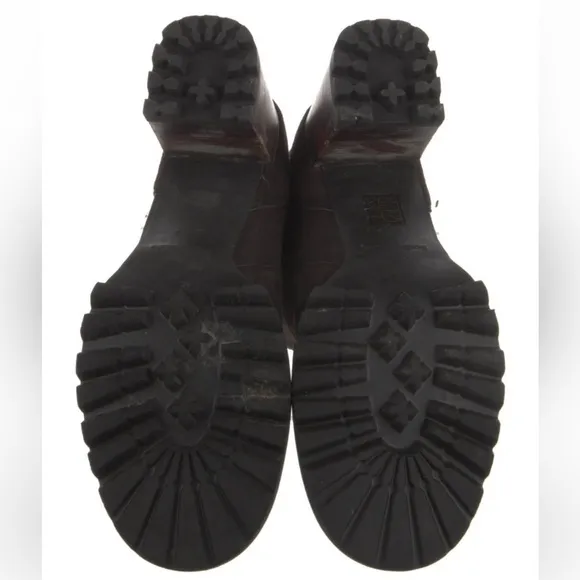 See by Chloe suede, block heel ankle boots in chocolate brown, size 9-1/2