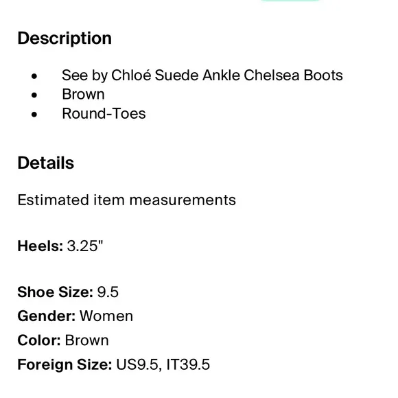 See by Chloe suede, block heel ankle boots in chocolate brown, size 9-1/2